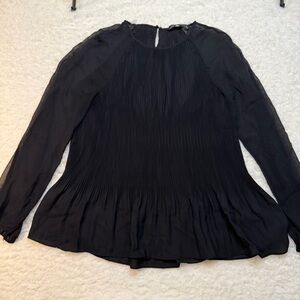 Zara Elegant Black Long Sleeve Blouse Size Small